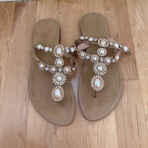 Rhinestone Flat Sandals